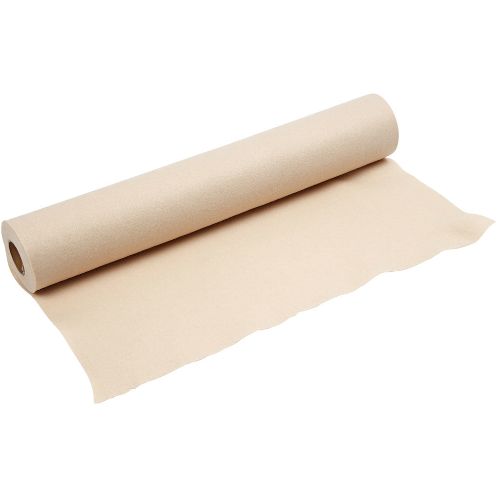 Hobbyvilt, B: 45 cm, dikte 1,5-2 mm, 180-200 gr, licht beige, 5 m/ 1 rol [HOB-45013]