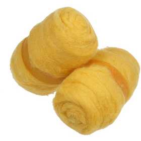 Pelote de Laine Cardée, jaune, 2x100 gr/ 1 boule [HOB-45177]