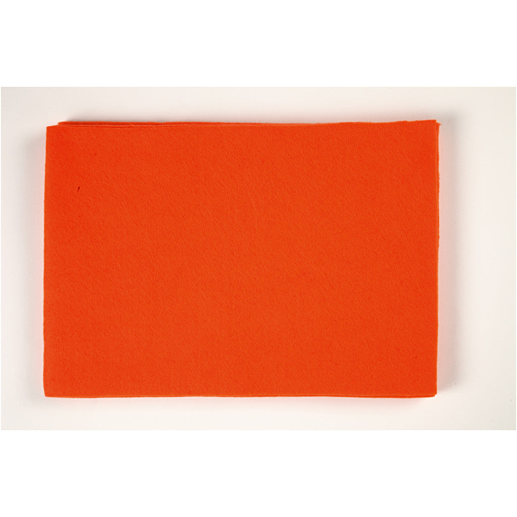 Feutrine synthétique, feuille 42x60 cm, ép. 3 mm, orange, 1 flles [HOB-45228]