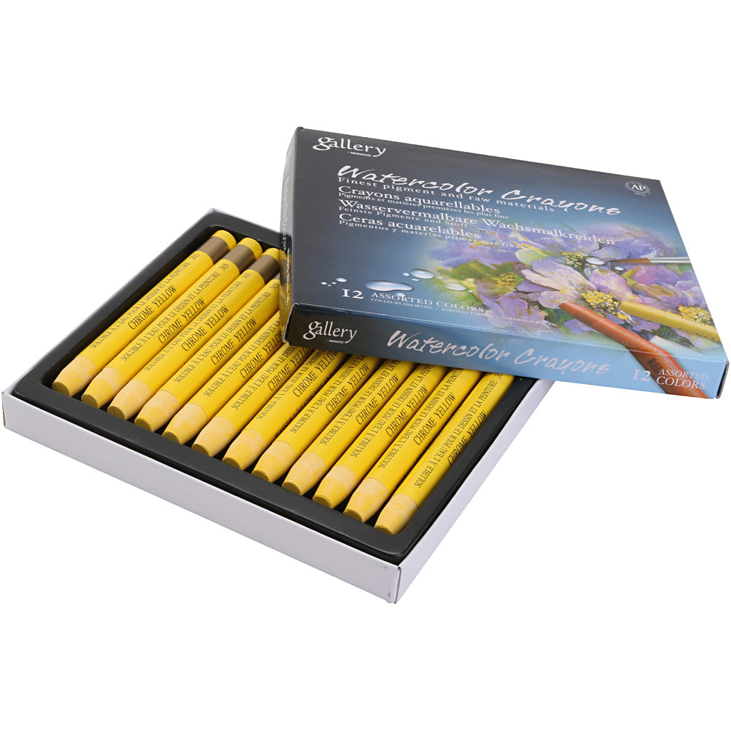 Watercolor Crayons, chrome yellow (305), 12 pc