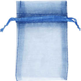 Organza zakjes, afm 7x10 cm, blauw, 10 stuk/ 1 doos [HOB-4743904]