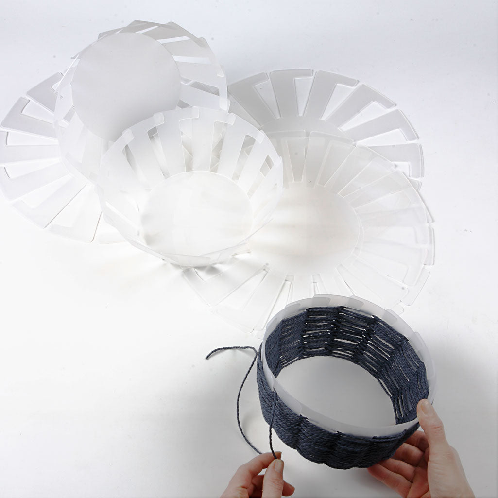 Sjabloon Mand weven, H: 8 cm, d 14 cm, transparant, 10 stuk/ 1 doos [HOB-47450]