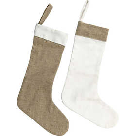 Stoffen figuren, wit, licht naturel, H: 26 cm, B: 16 cm, 6 stuk/ 1 doos [HOB-49506]