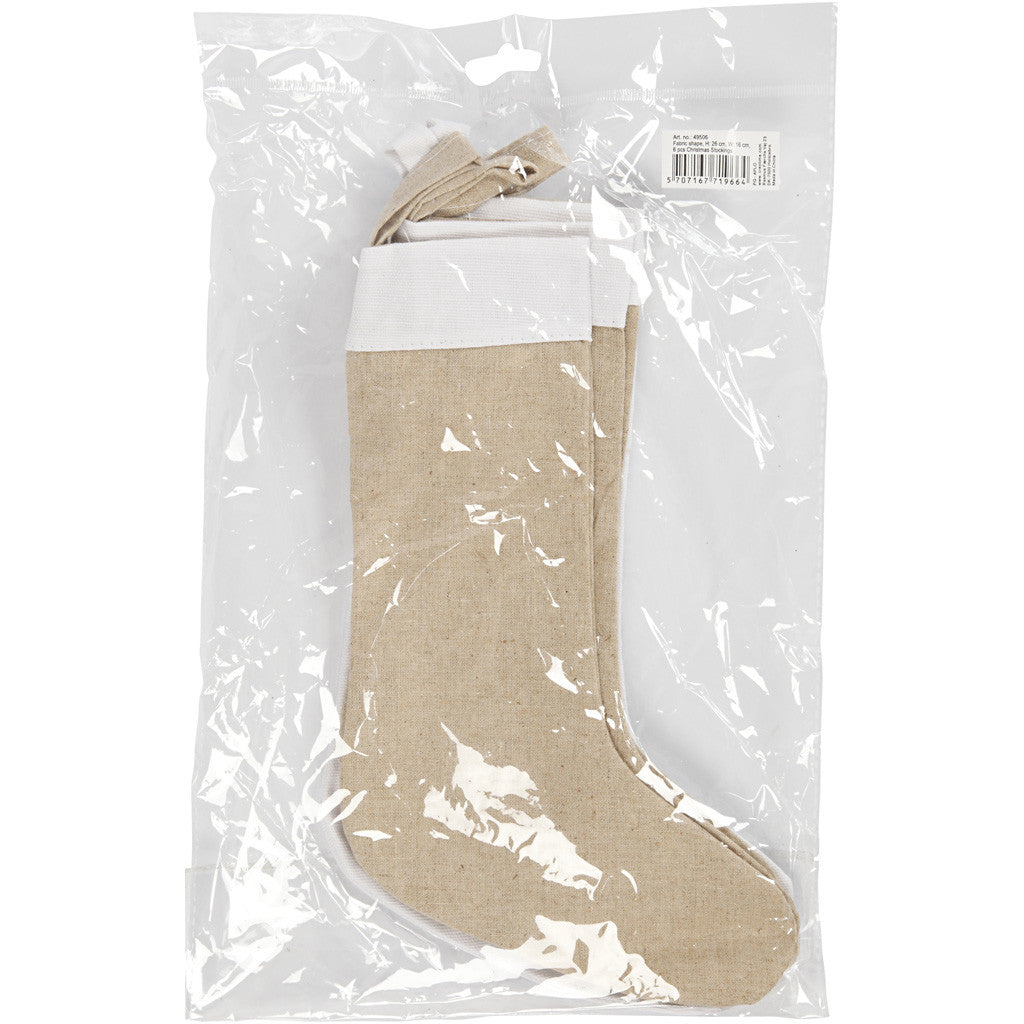 Stoffen figuren, wit, licht naturel, H: 26 cm, B: 16 cm, 6 stuk/ 1 doos [HOB-49506]