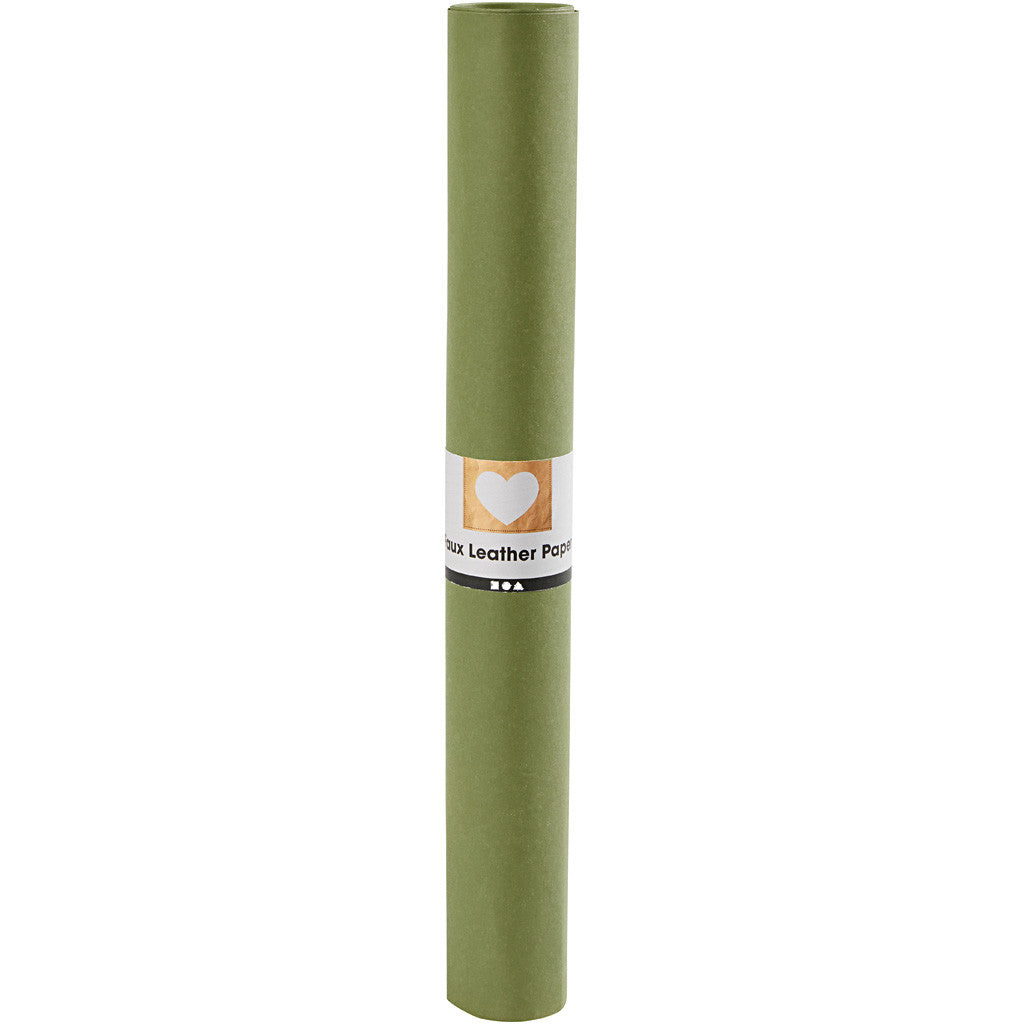 Papier imitation cuir, L : 50 cm, unicolor, 350 gr, vert, 1 m/ 1 rouleau [HOB-498941]