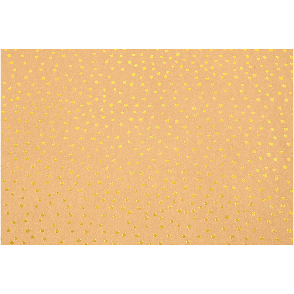 Faux Leather Papier, B: 50 cm, unikleurig,met folie, 350 gr, lichtbruin, goud, 1 m/ 1 rol [HOB-498958]