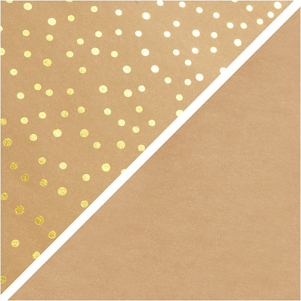 Faux Leather Papier, B: 50 cm, unikleurig,met folie, 350 gr, lichtbruin, goud, 1 m/ 1 rol [HOB-498958]