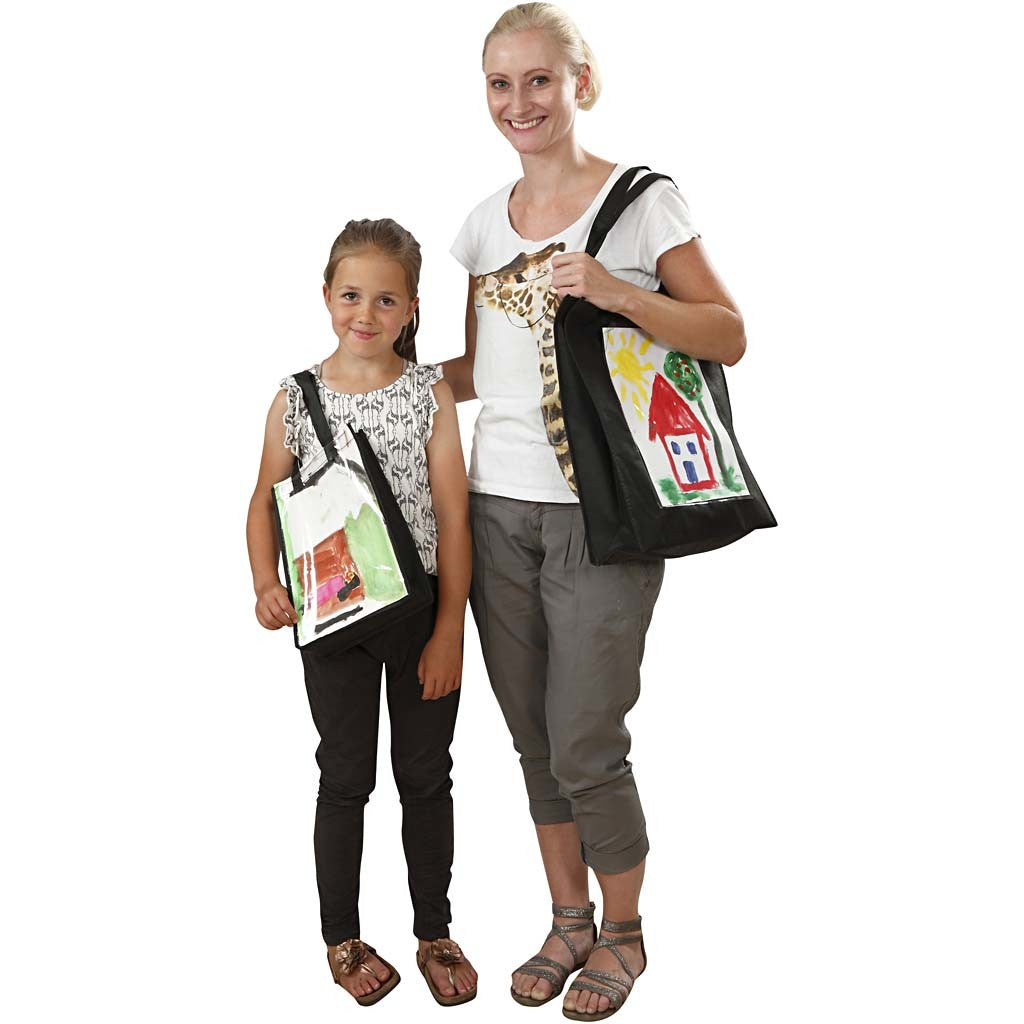 Sac personnalisables, dim. 42x34x12 cm, noir, 1 pièce [HOB-49982]