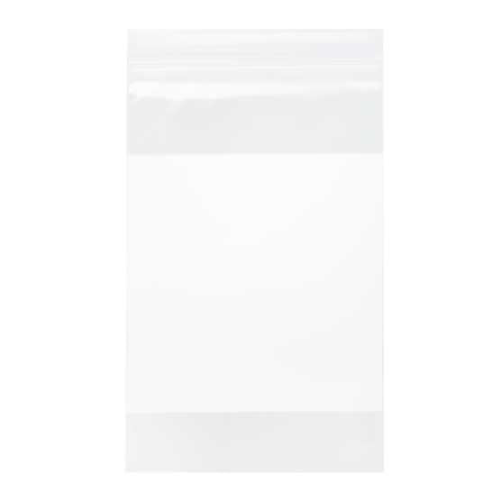 Sachet zip avec fenêtre d'écriture blanche Qualité Supérieure 12,7x20,3cm (100 pièces) [4WE58]