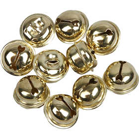 Belletjes, d 13+15+17 mm, goud, 12 div/ 1 doos [HOB-500120]