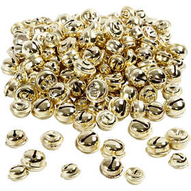 Belletjes, d 13+15+17 mm, goud, 220 div/ 1 doos [HOB-500121]