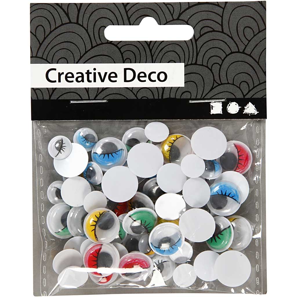 Yeux loucheurs, Non autocollants, d 8-12 mm, 36 ass./ 1 Pq. [HOB-501242]