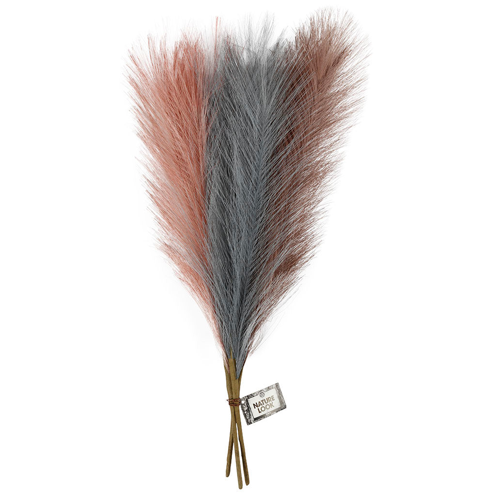 Pampasgras, L: 50 cm, zacht blauw, frosted lila, antiek roze, 3 stuk/ 1 bol [HOB-50206]