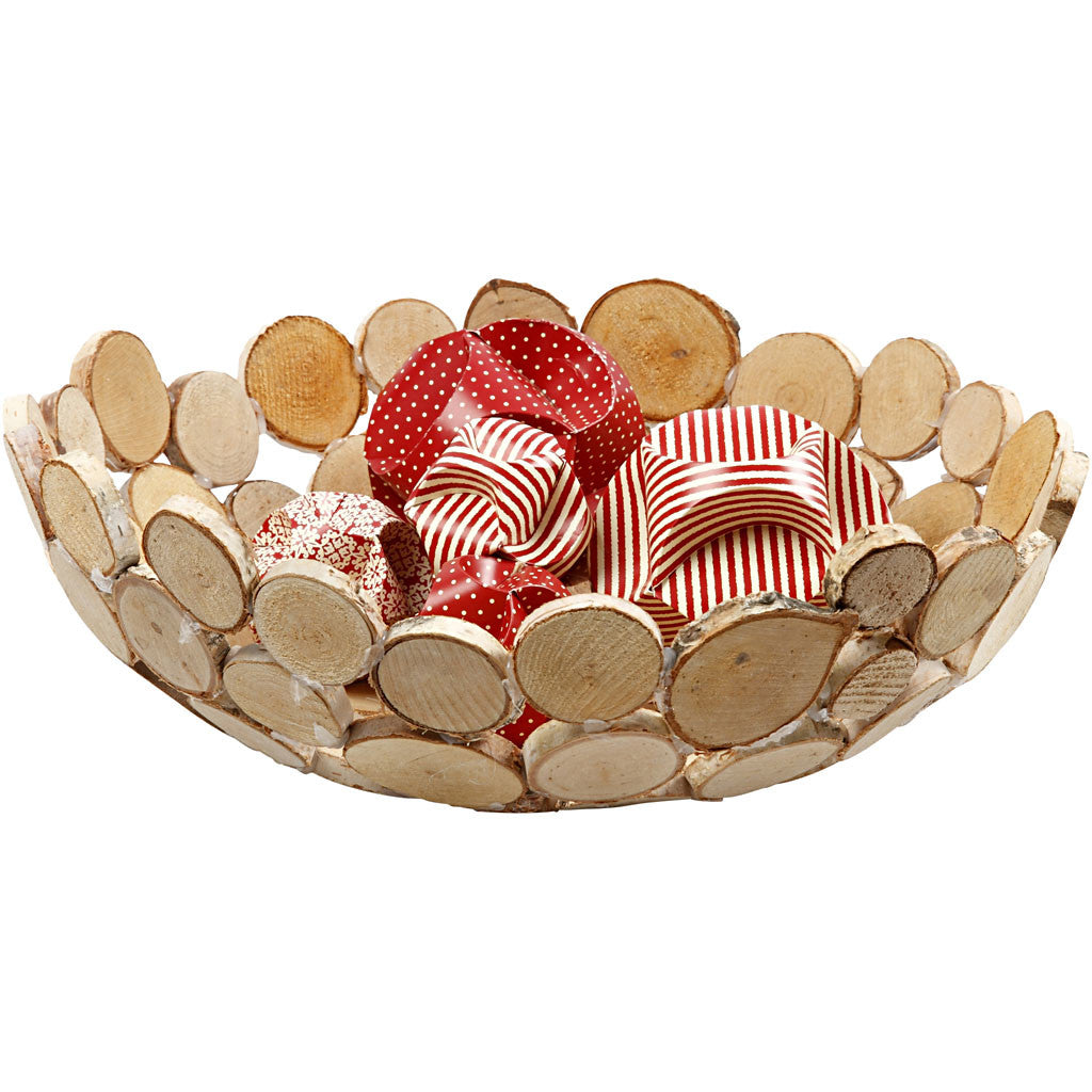 Houtmix, d 25-45 mm, dikte 7 mm, ca. 140 stuk, 600 gr/ 1 doos [HOB-502210]