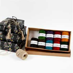 Natuurlijk hennep, dikte 1-2 mm, diverse kleuren, 10x30 m/ 1 doos [HOB-50315]