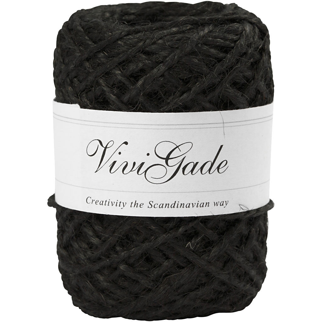 Natuurlijk hennep, dikte 1-2 mm, zwart, 30 m/ 1 rol [HOB-503243]