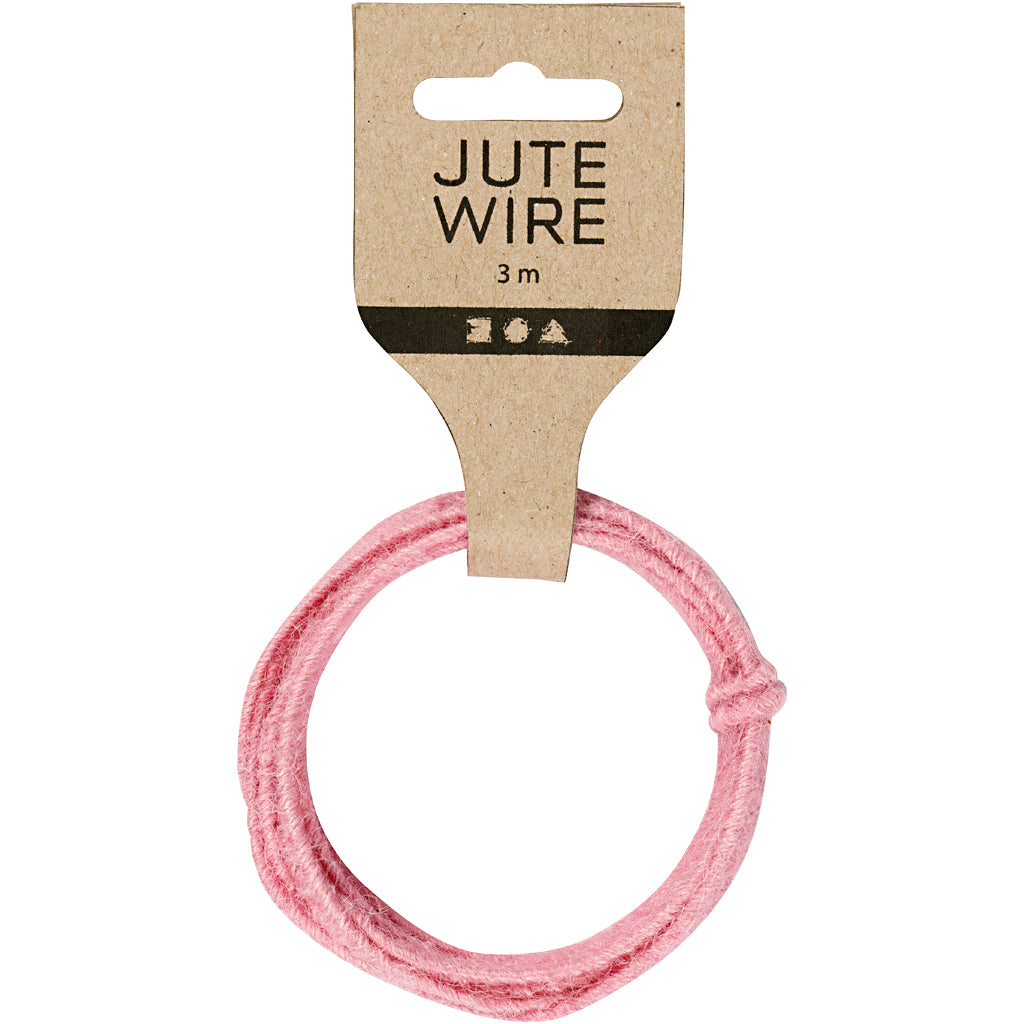 Fil de jute, ép. 2-4 mm, rose, 3 m/ 1 Pq. [HOB-503498]