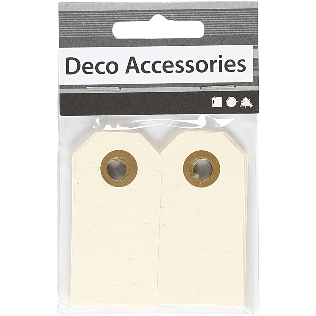 Manilla-labels, afm 3x6 cm, 250 gr, crème, 30 stuk/ 1 doos [HOB-510030]