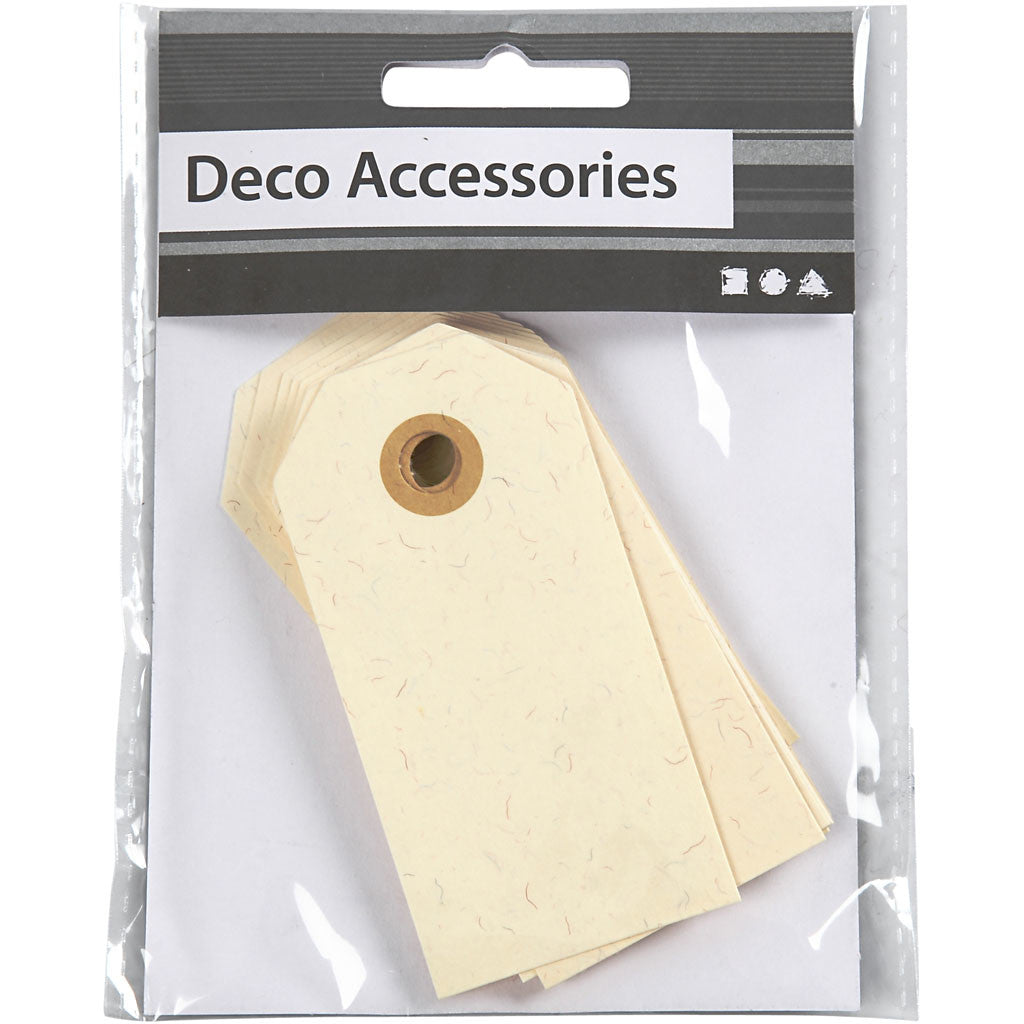 Étiquettes en carton, dim. 4x8 cm, 250 gr, crème, 1000 pièces/ 1 Pq. [HOB-510041]