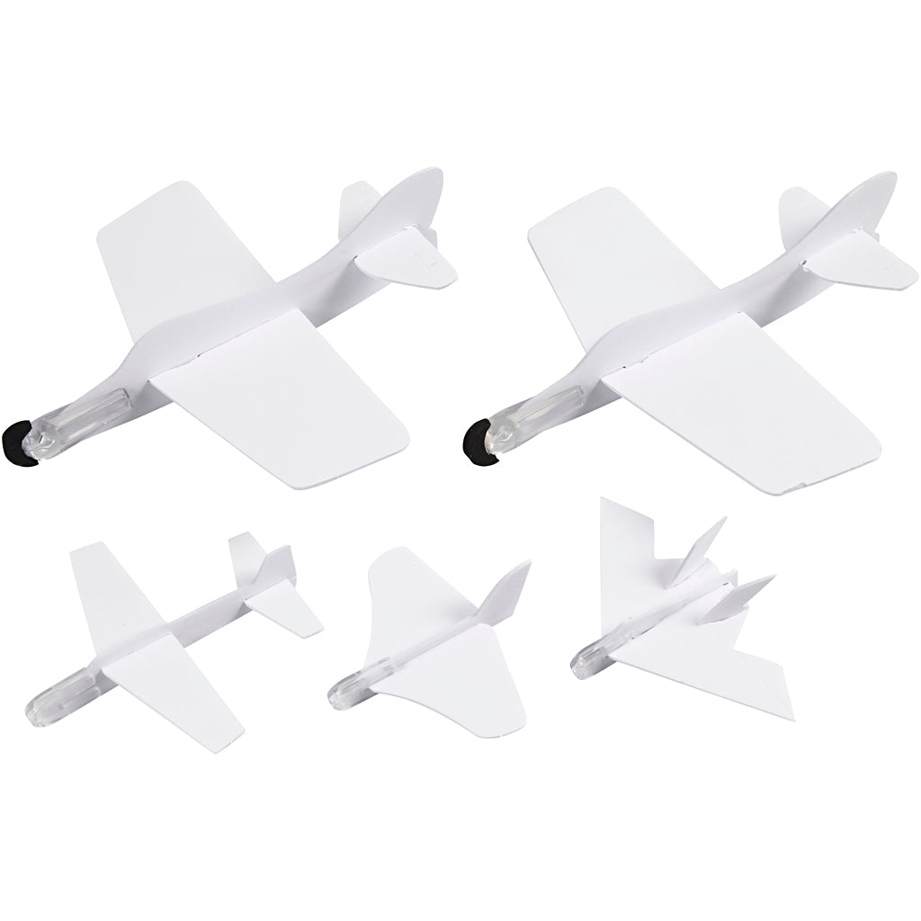 Vliegtuigen, L: 11,5-19 cm, B: 11-17,5 cm, wit, 50 stuk/ 1 doos [HOB-51234]