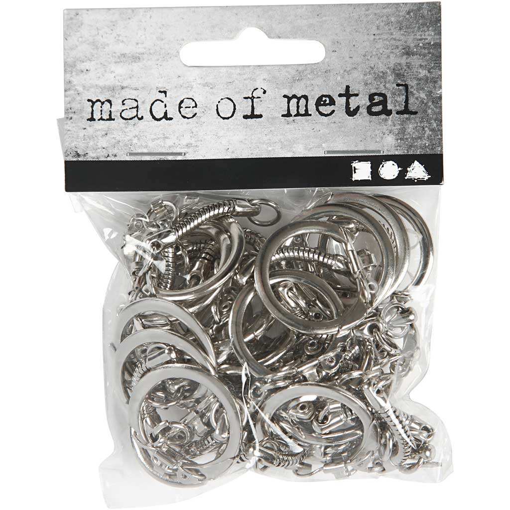 Porte-clés avec chaîne, L : 6 cm, d 2,3 cm, 25 pièces/ 1 Pq. [HOB-51282]