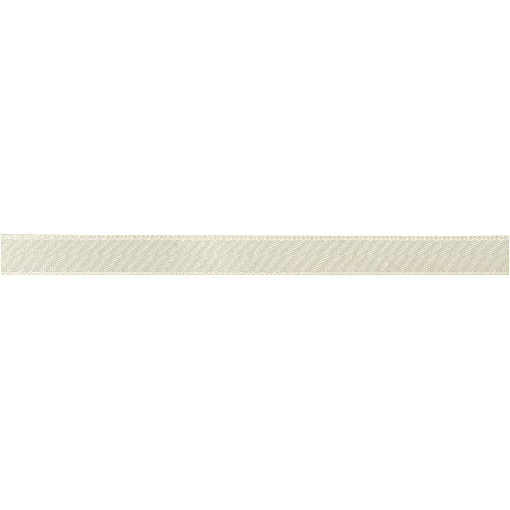 Ruban de satin, L : 10 mm, blanc cassé, 100 m/ 1 rouleau [HOB-51367]
