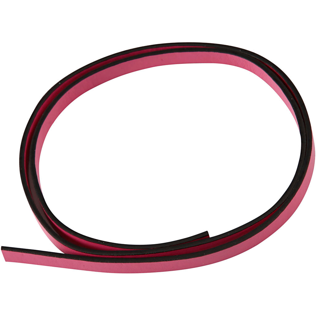 Faux Leather Belt, W: 10 mm, thickness 3 mm, pink, 1 m