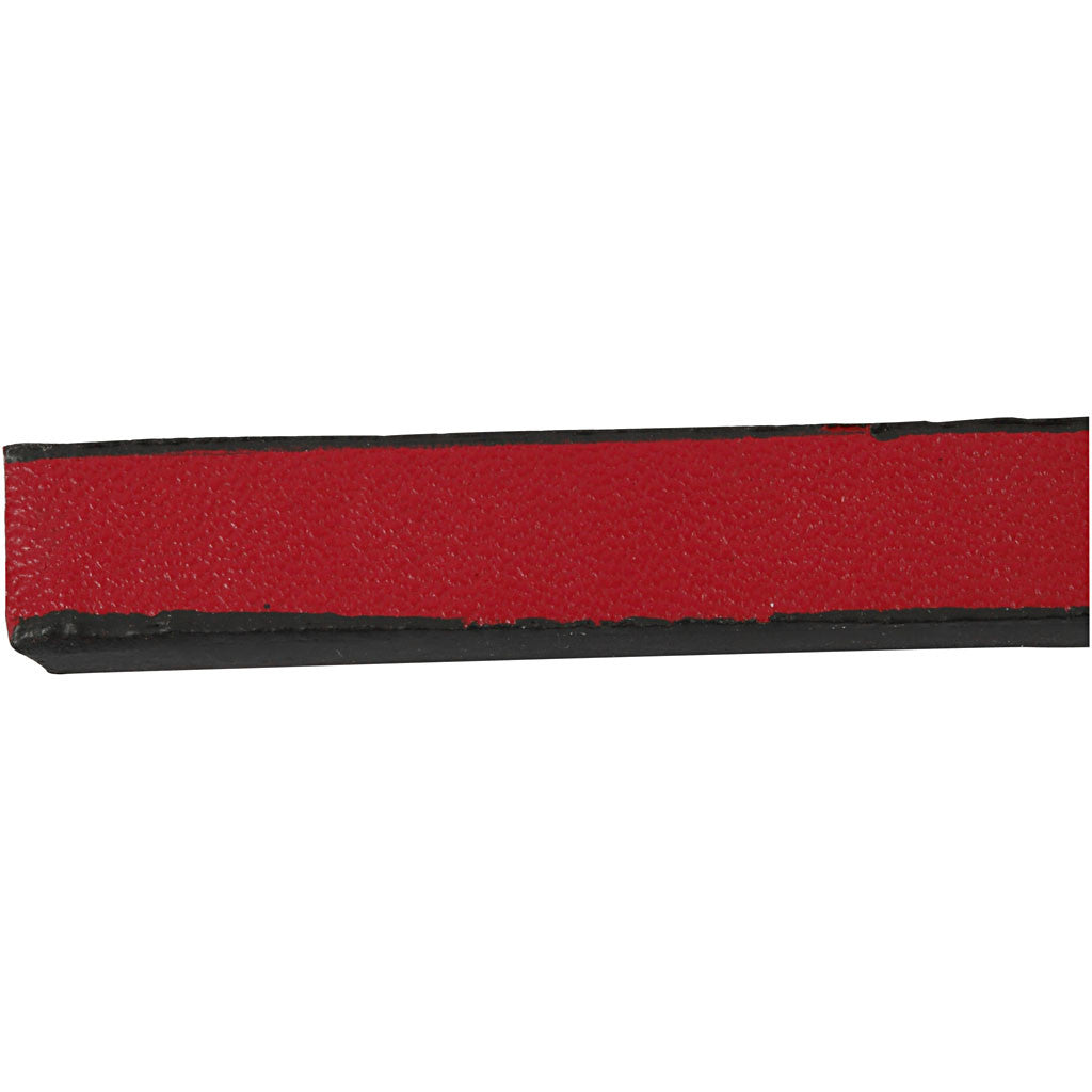 Band van Imitatie Leer, B: 10 mm, dikte 3 mm, rood, 1 m/ 1 doos [HOB-51485]
