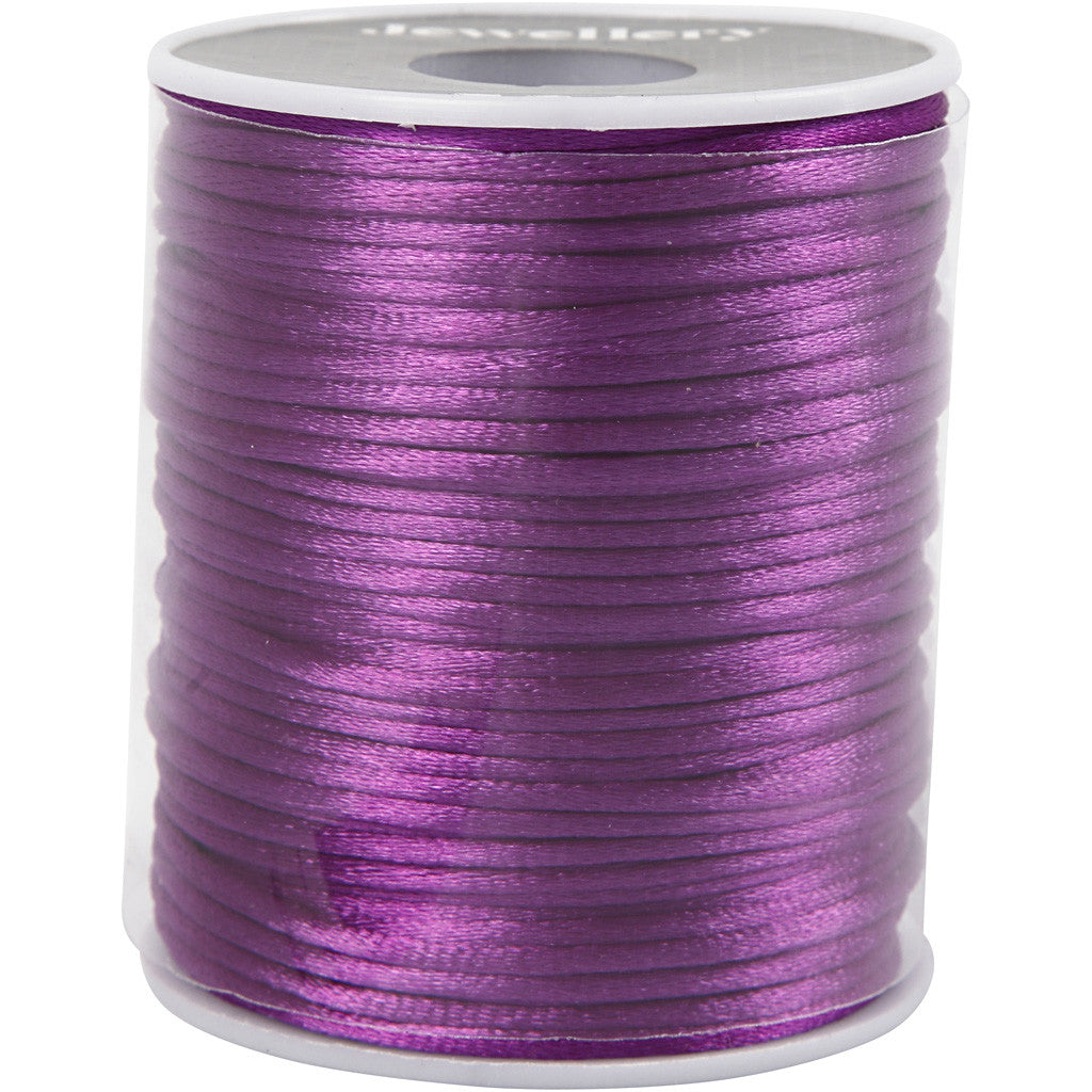 Cordon en satin, ép. 2 mm, violet, 50 m/ 1 rouleau [HOB-515515]