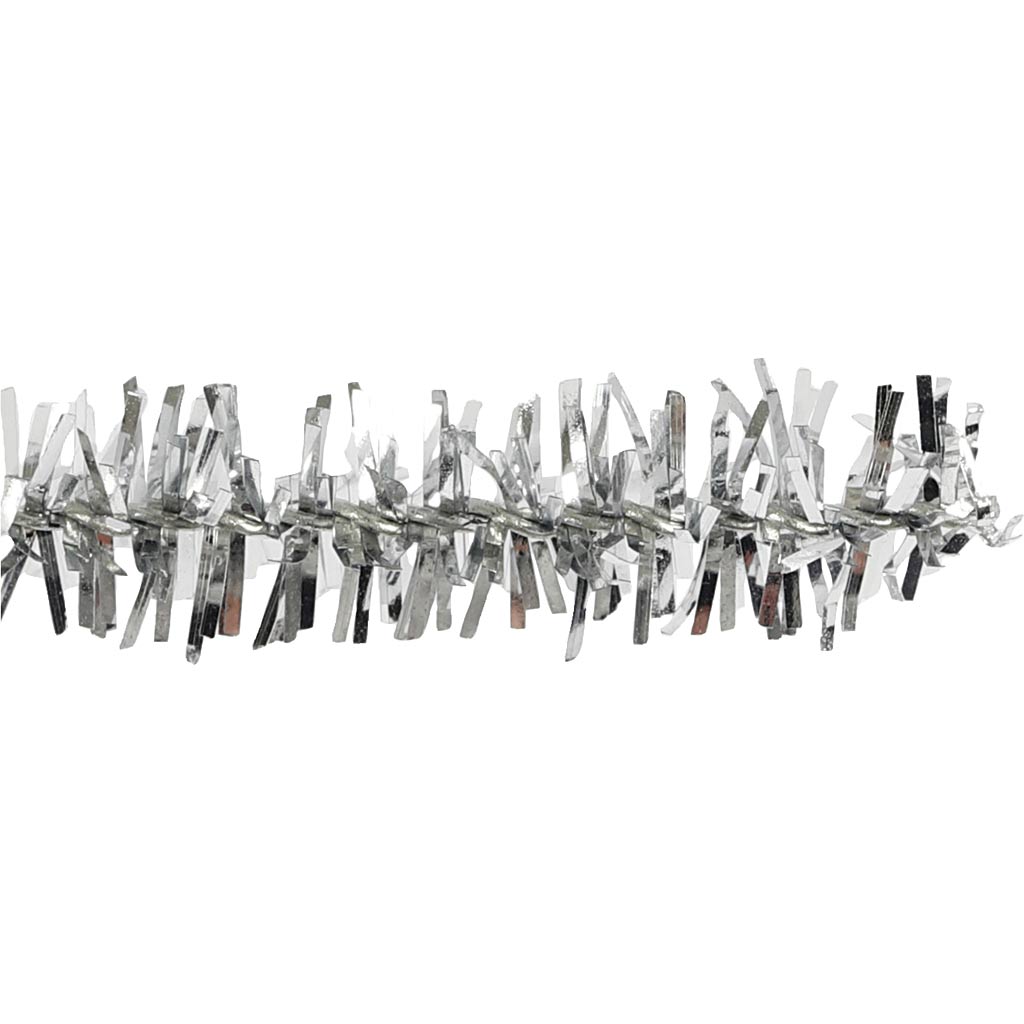 Fil chenille, argent, L: 30 cm, ép. 6 mm, 24 pièce/ 1 Pq. [HOB51635]
