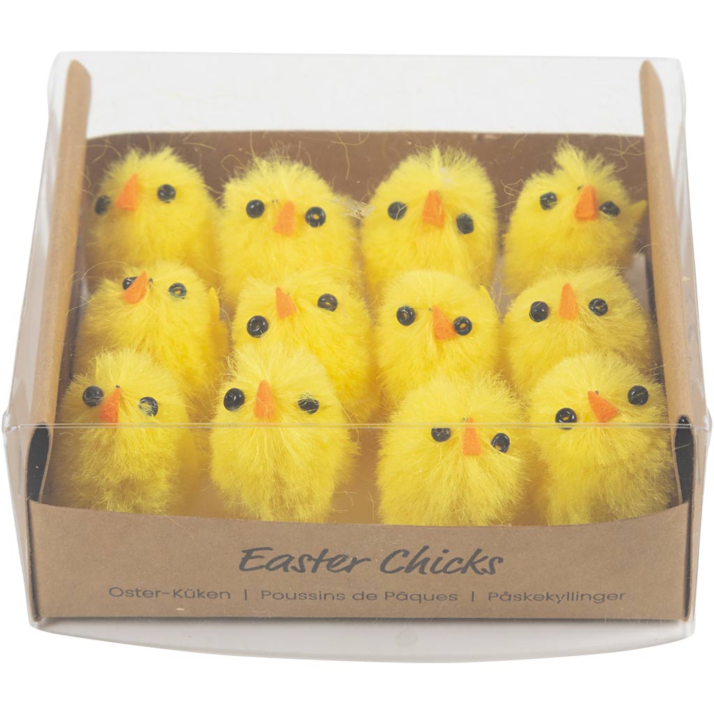 Poussins de Pâques, jaune, H: 30 mm, 12 pièce/ 1 Pq. [HOB51653]