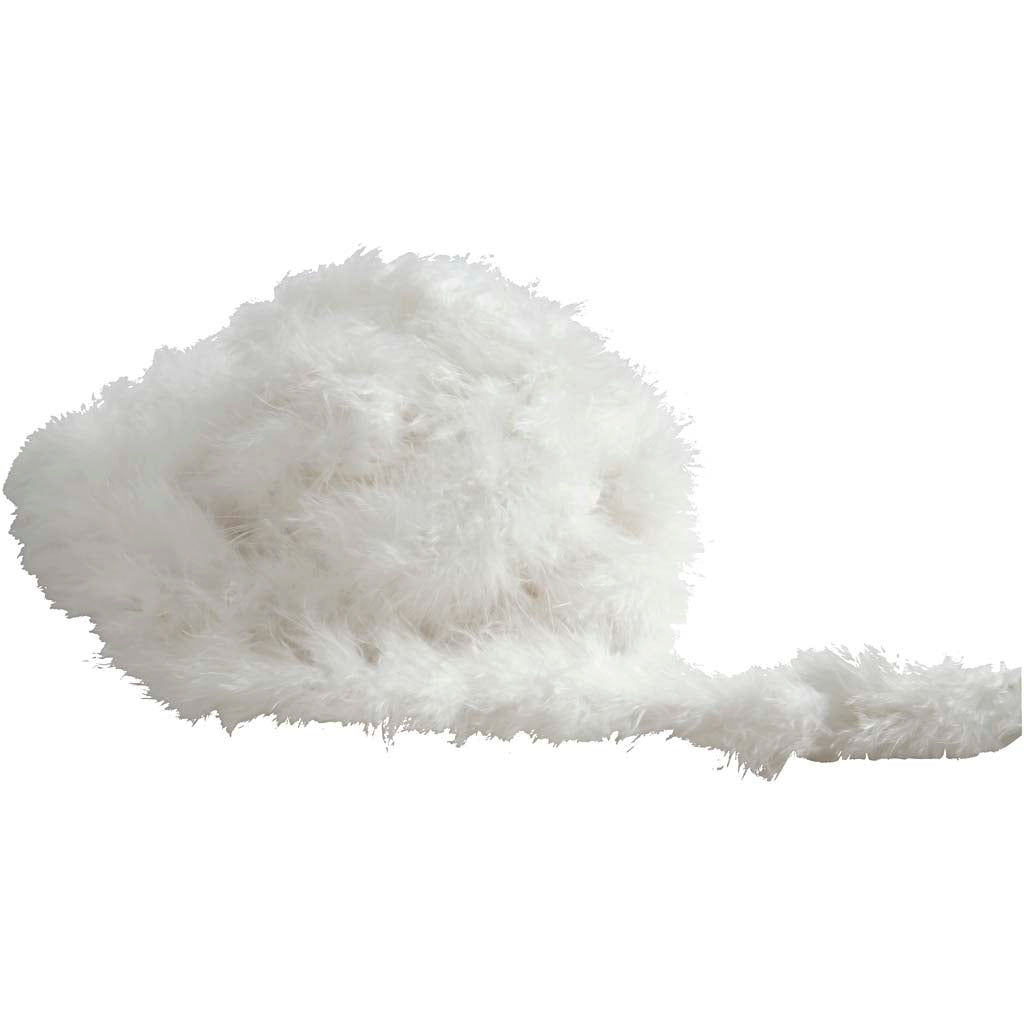 Boa de plumes/duvets, blanc, L: 20-30 mm, 10 m/ 1 Pq. [HOB51680]
