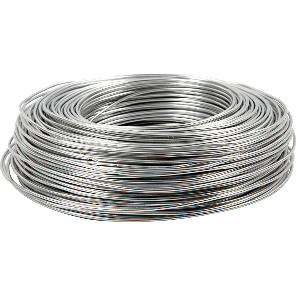 Aluminium Wire, round, thickness 2 mm, silver, 100 m/ 1 roll