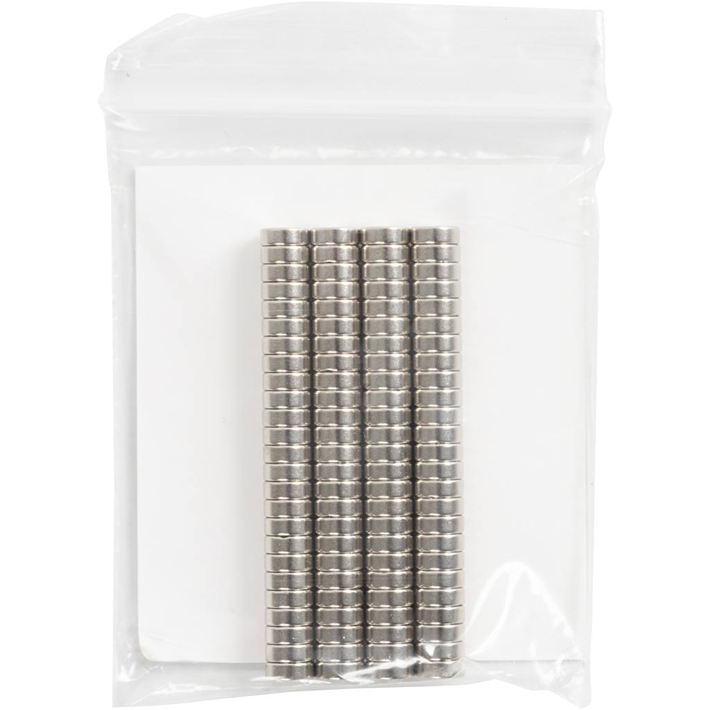 Aimant puissant ”NdFeB” , d 5 mm, ép. 2 mm, 100 pièces/ 1 Pq. [HOB-51791]