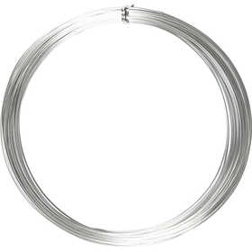 Alu draad, rond, dikte 1 mm, zilver, 16 m/ 1 rol [HOB-518315]