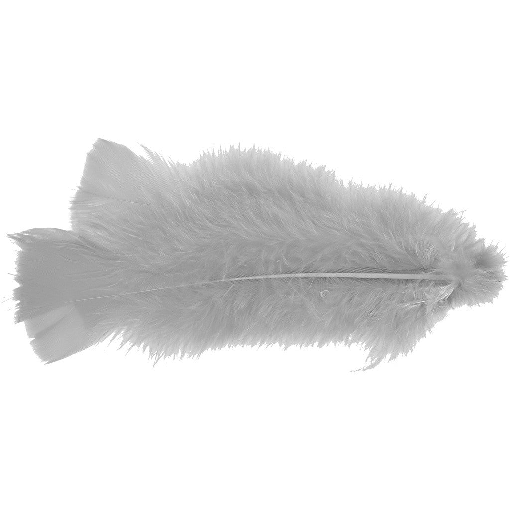 Plumes, L : 11-17 cm, blanc, 18 boule/ 1 Pq. [HOB-51847]