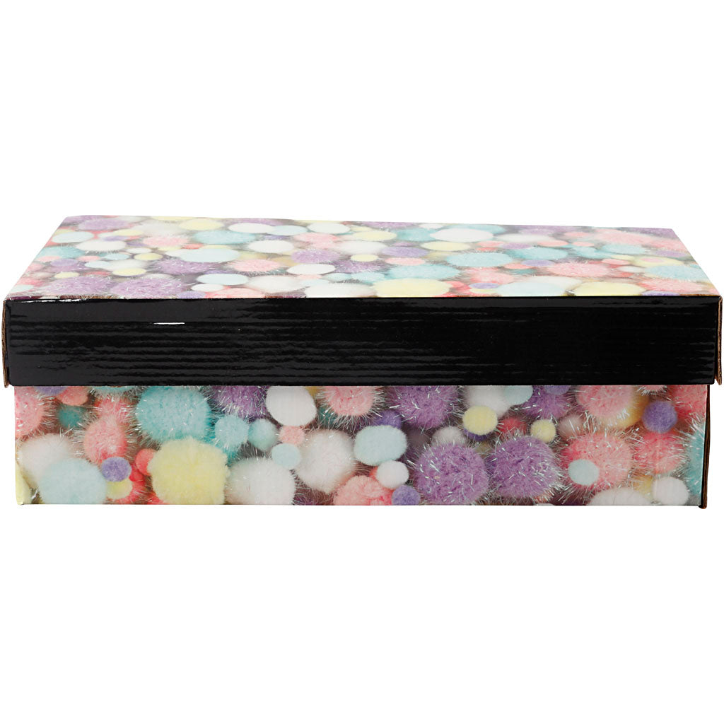 Pompons, d 15-40 mm, glitter, ca. 400 stuk, pastelkleuren, 400 gr/ 1 doos [HOB-51895]