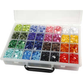 Mini mozaiek, afm 5x5+10x10 mm, dikte 2 mm, 32x25 gr/ 1 doos [HOB-51922]