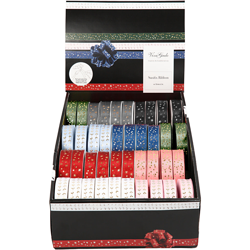 Susifix Ribbon, W: 18 mm, assorted colours, 40x5 m