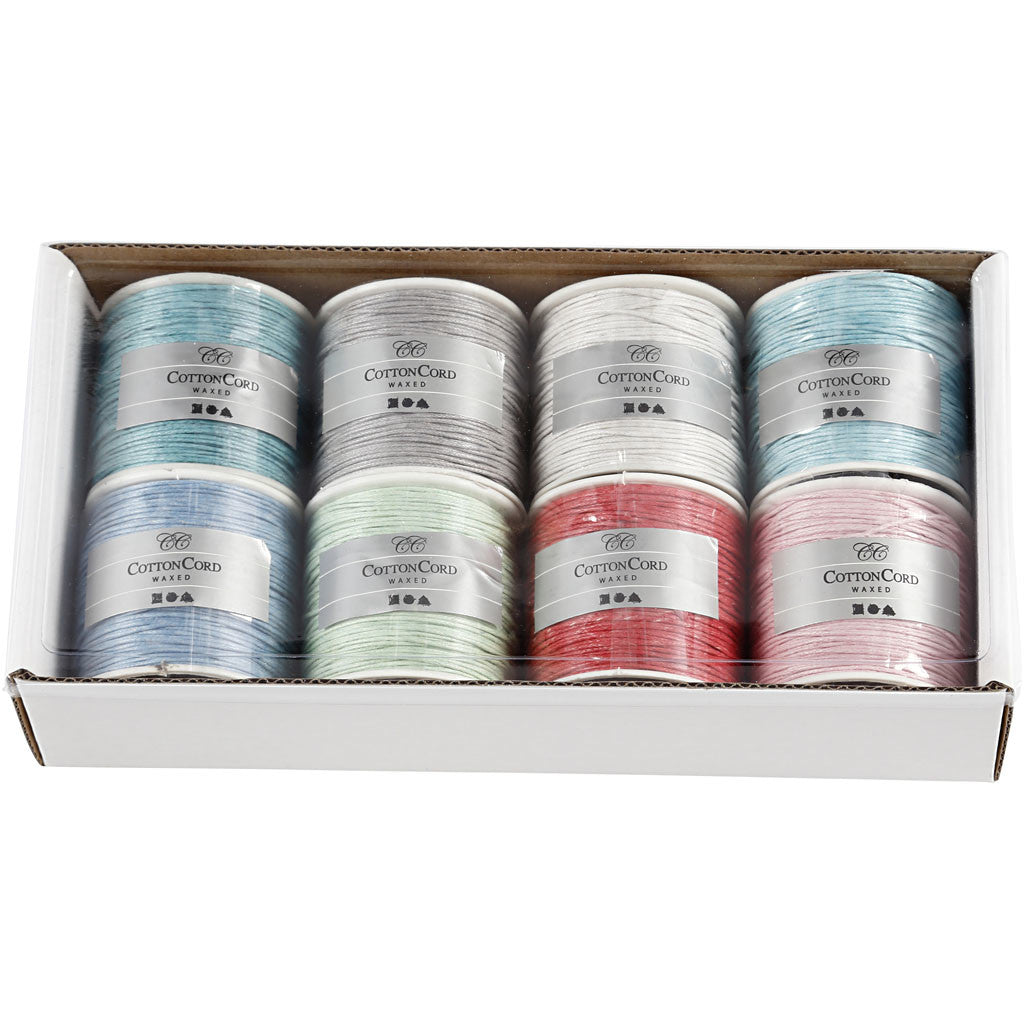 Katoenkoord, dikte 1 mm, diverse kleuren, 8x40 m/ 1 doos [HOB-51967]