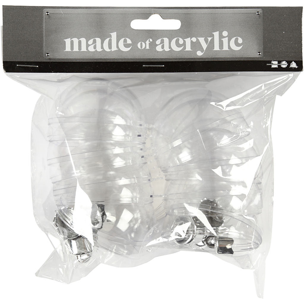 Deco ballen, d 6 cm, transparant, 8 stuk/ 1 doos [HOB-52142]