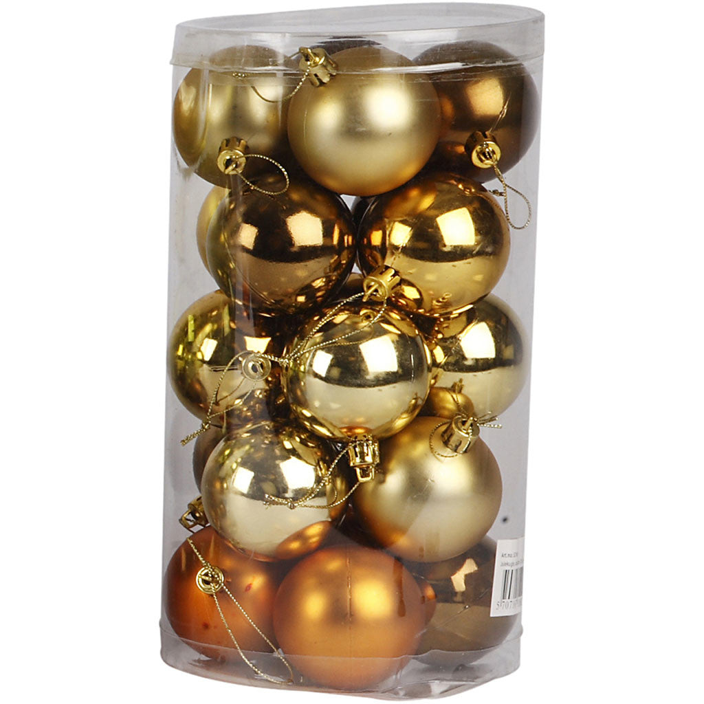Kerstballen, d 6 cm, goud, 20 stuk/ 1 doos [HOB-52158]