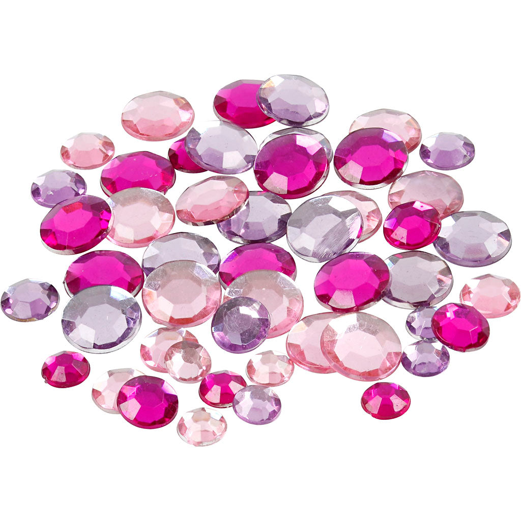 Rhinestones, round, size 6+9+12 mm, purple, 360 pc