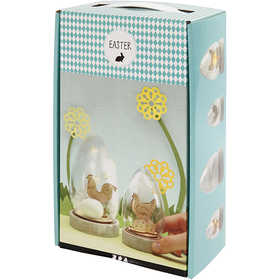 Stolpen met decoratie, H: 12+15,5 cm, 2 stuk/ 1 doos [HOB-52188]