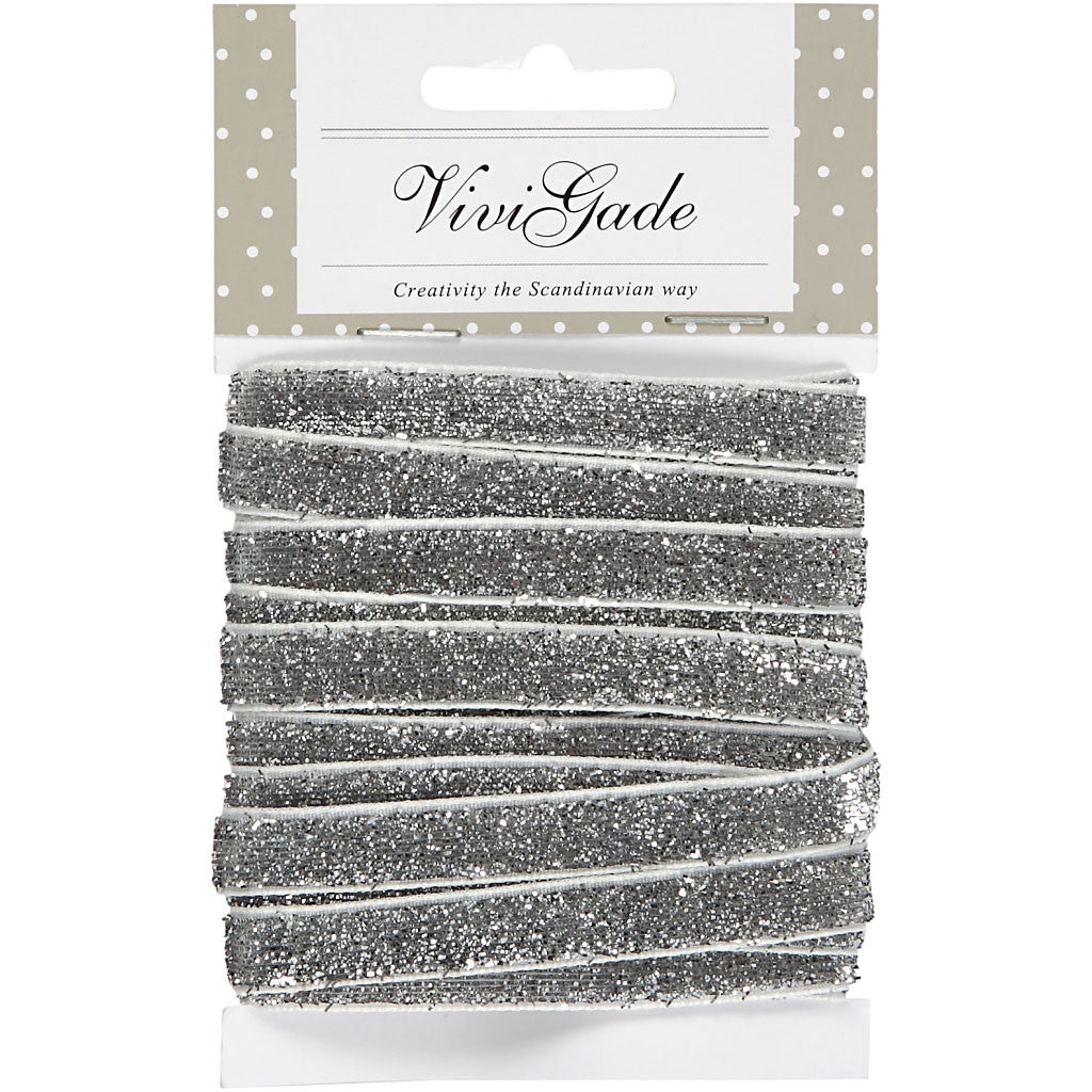 Lint, B: 10 mm, zilver, 5 m/ 1 rol [HOB-52446]