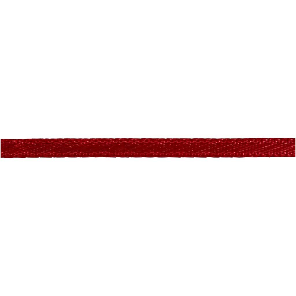 Ruban de satin, L : 3 mm, rouge vin, 15 m/ 1 rouleau [HOB-524503]