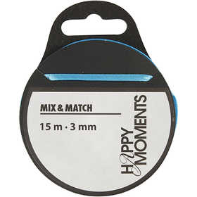 Ruban de satin, L : 3 mm, bleu clair, 15 m/ 1 rouleau [HOB-524508]
