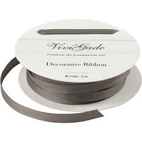 Decoratie lint, B: 6 mm, grijs, 15 m/ 1 rol [HOB-52474]