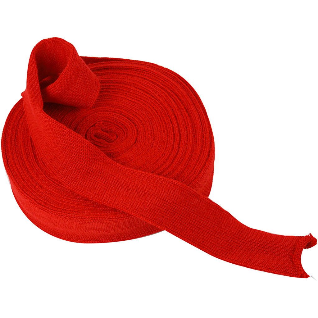 Knitted Tube, W: 40 mm, christmas red, 10 m/ 1 roll