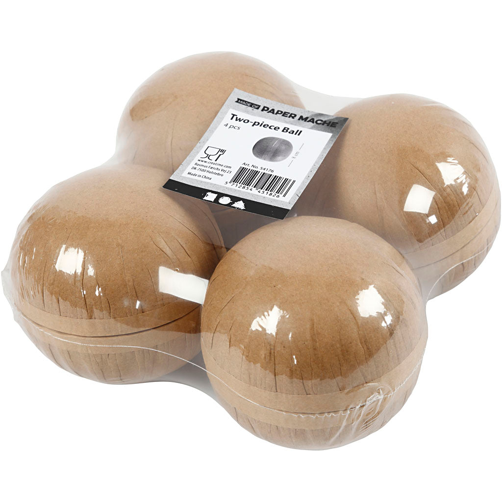 Tweedelige bal, d 8 cm, 4 stuk/ 1 doos [HOB-54176]